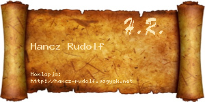 Hancz Rudolf névjegykártya